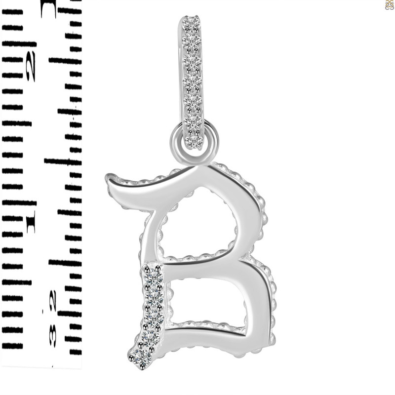 Cubic Zirconia Alphabet B Pendant CUZ-RDA-184.