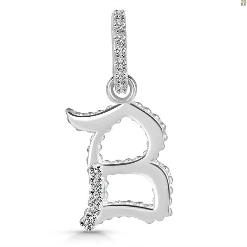 Cubic Zirconia Alphabet B Pendant CUZ-RDA-184.