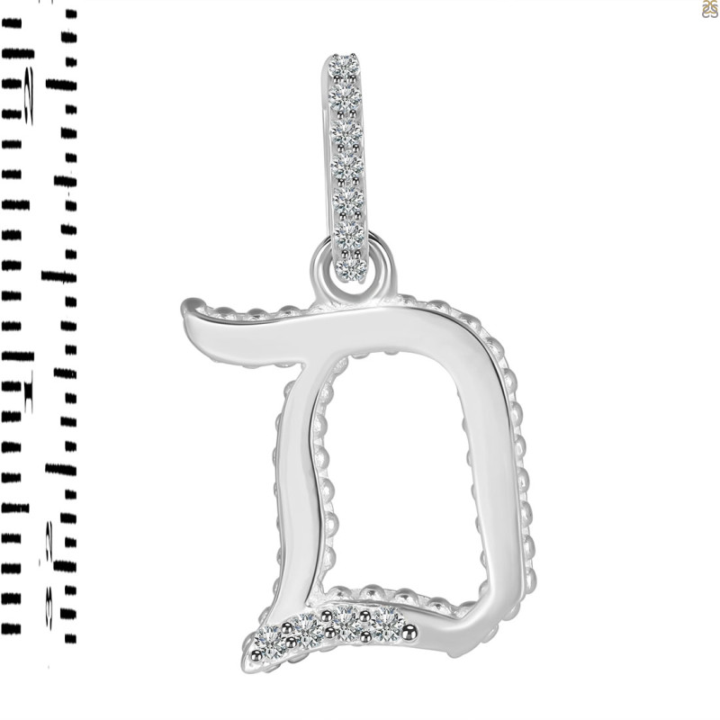 Cubic Zirconia Alphabet D Pendant CUZ-RDA-186.