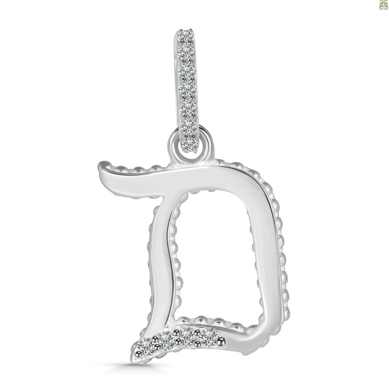 Cubic Zirconia Alphabet D Pendant CUZ-RDA-186.