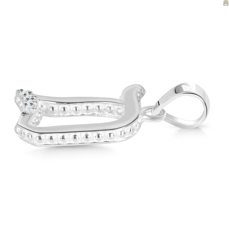 Cubic Zirconia Alphabet D Pendant