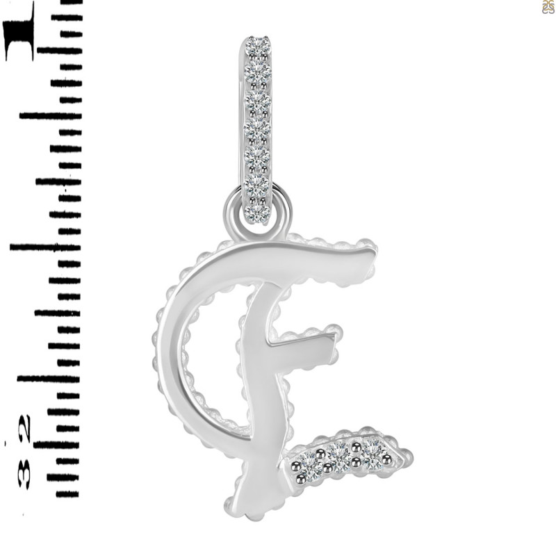 Cubic Zirconia Alphabet E Pendant CUZ-RDA-187.