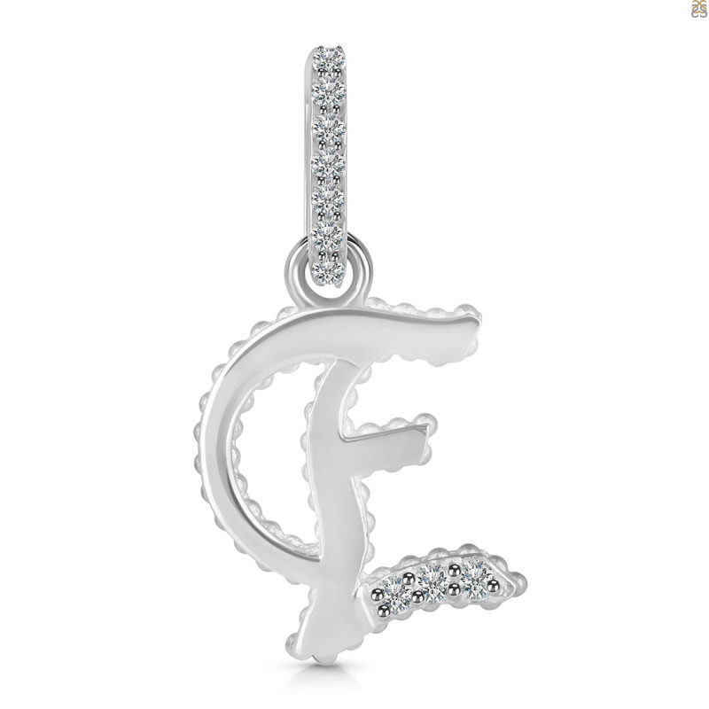 Cubic Zirconia Alphabet E Pendant CUZ-RDA-187.