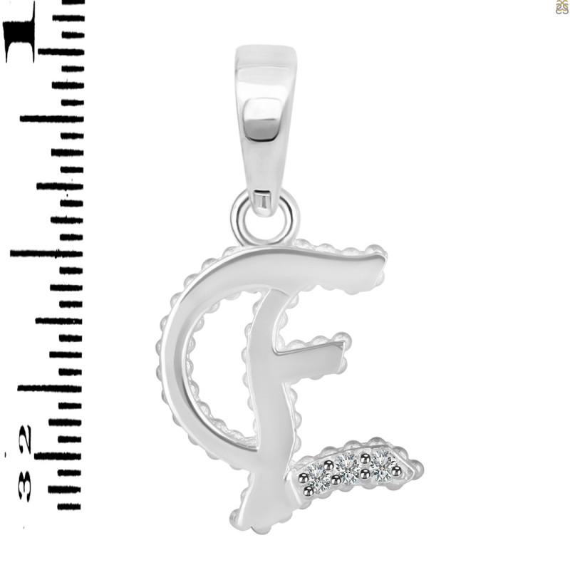 Cubic Zirconia Alphabet E Pendant CUZ-RDA-161.