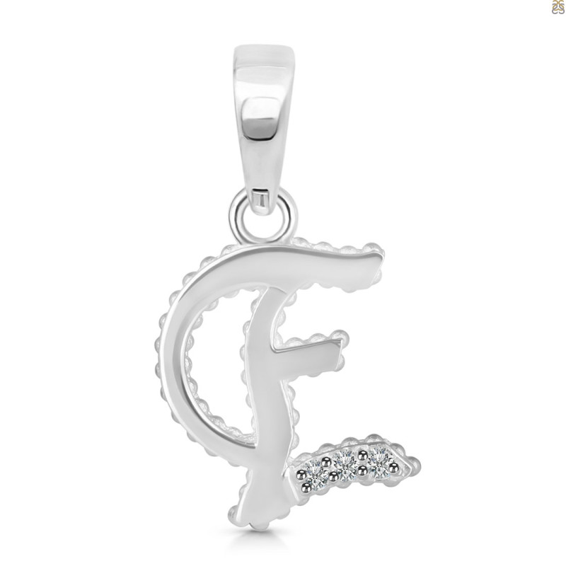 Cubic Zirconia Alphabet E Pendant CUZ-RDA-161.