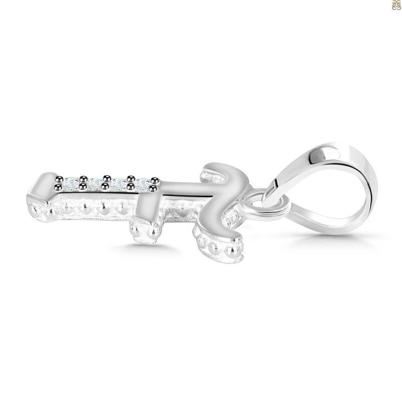 Cubic Zirconia Alphabet F Pendant