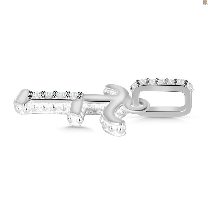 Cubic Zirconia Alphabet F Pendant