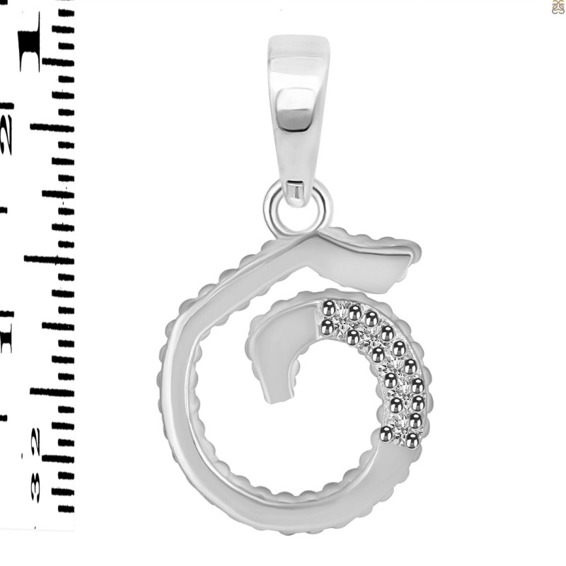 Cubic Zirconia Alphabet G Pendant CUZ-RDA-163.