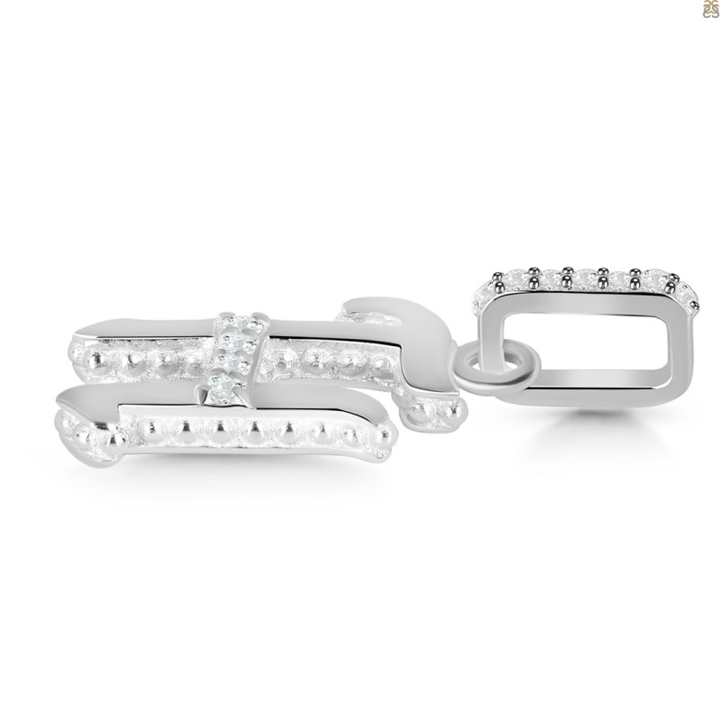 Cubic Zirconia Alphabet H Pendant