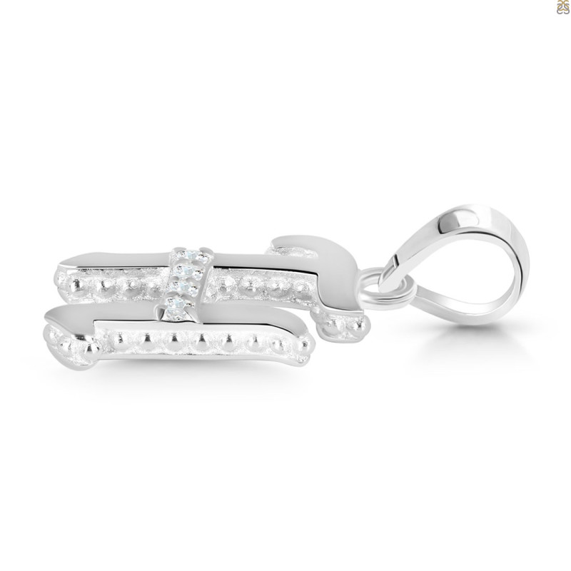 Cubic Zirconia Alphabet H Pendant