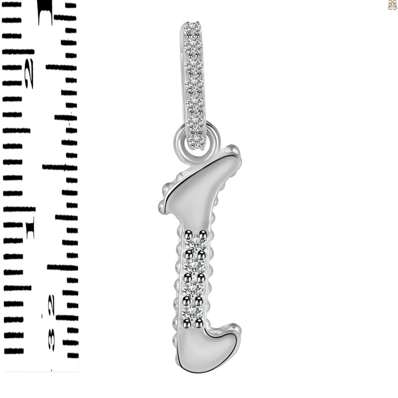 Cubic Zirconia Alphabet I Pendant CUZ-RDA-191.