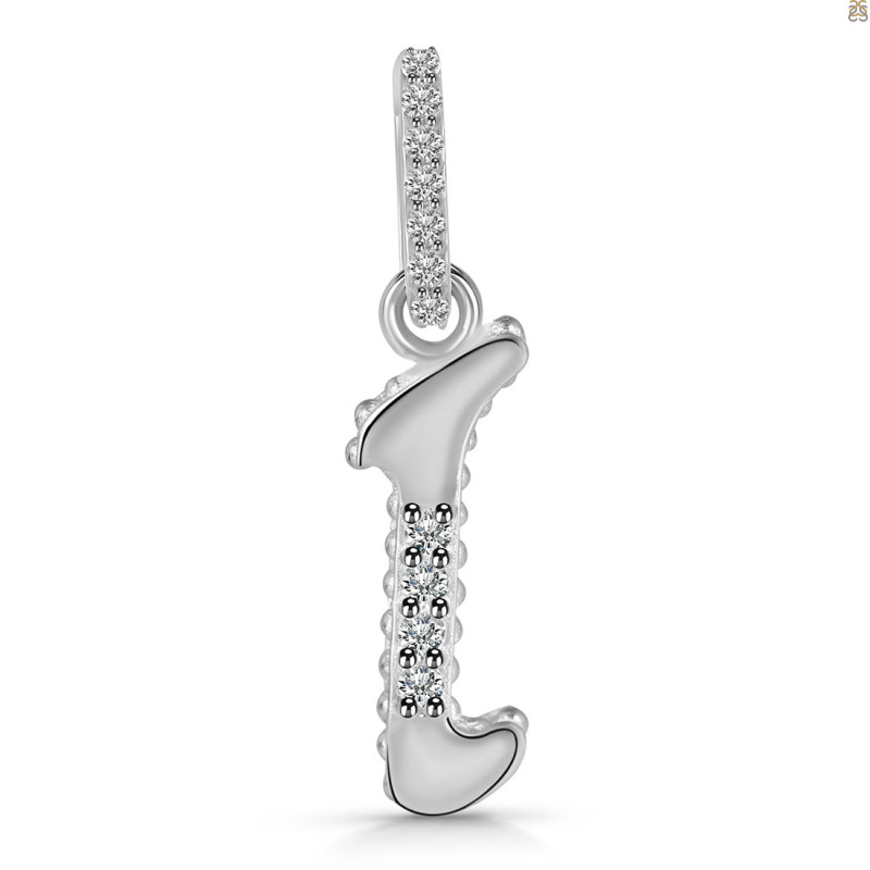 Cubic Zirconia Alphabet I Pendant CUZ-RDA-191.