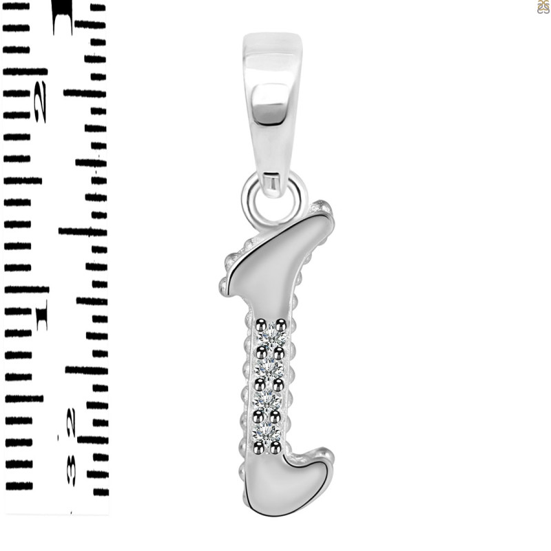 Cubic Zirconia Alphabet I Pendant CUZ-RDA-165.