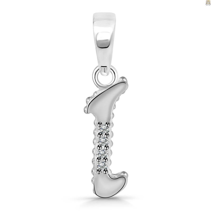 Cubic Zirconia Alphabet I Pendant CUZ-RDA-165.