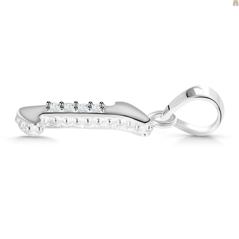 Cubic Zirconia Alphabet I Pendant