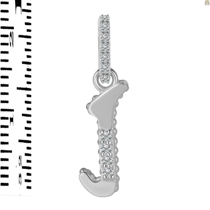 Cubic Zirconia Alphabet J Pendant CUZ-RDA-192.