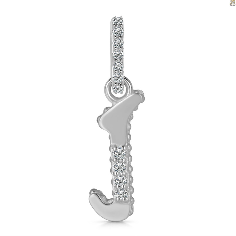 Cubic Zirconia Alphabet J Pendant CUZ-RDA-192.