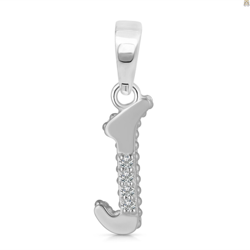 Cubic Zirconia Alphabet J Pendant CUZ-RDA-166.
