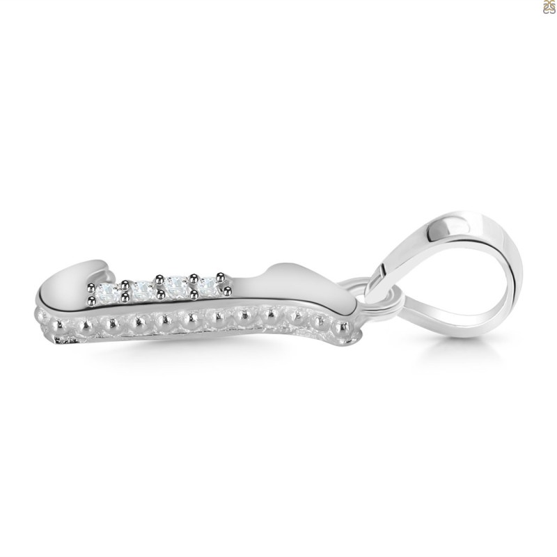 Cubic Zirconia Alphabet J Pendant