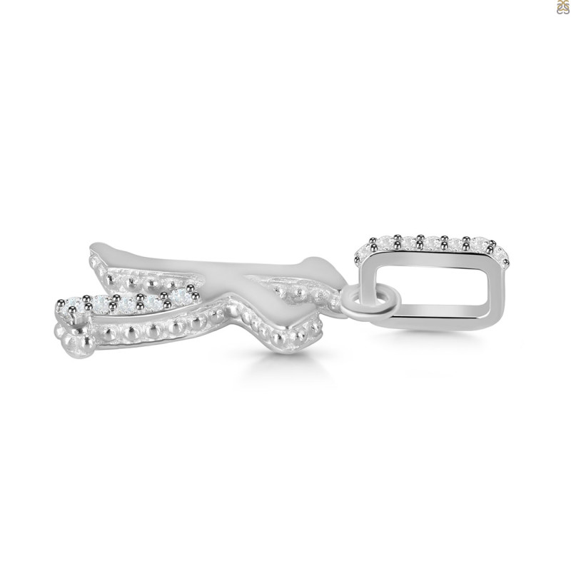 Cubic Zirconia Alphabet K Pendant