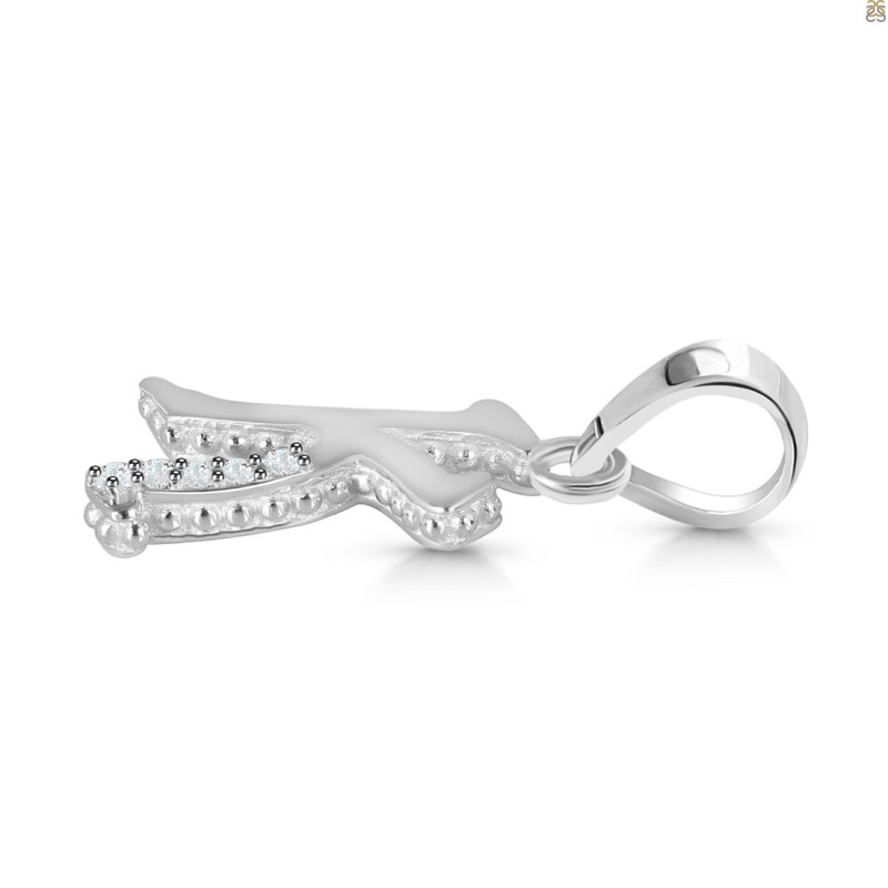 Cubic Zirconia Alphabet K Pendant