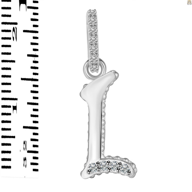 Cubic Zirconia Alphabet L Pendant CUZ-RDA-194.