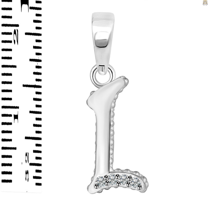 Cubic Zirconia Alphabet L Pendant CUZ-RDA-168.