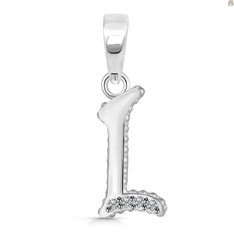 Cubic Zirconia Alphabet L Pendant CUZ-RDA-168.