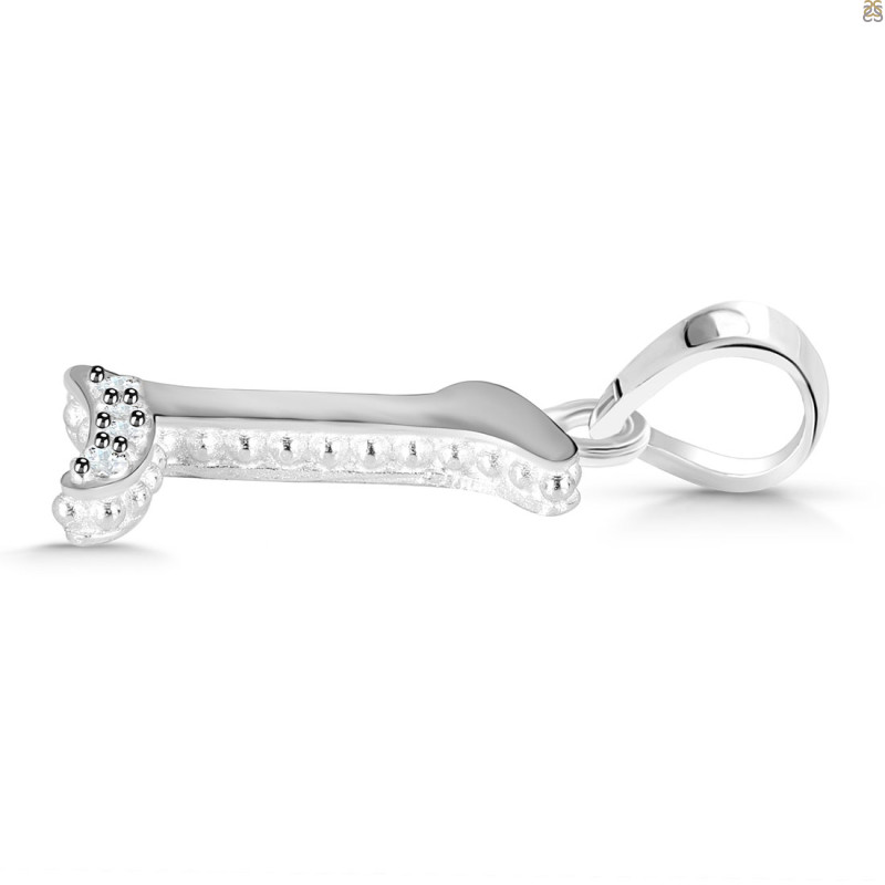 Cubic Zirconia Alphabet L Pendant