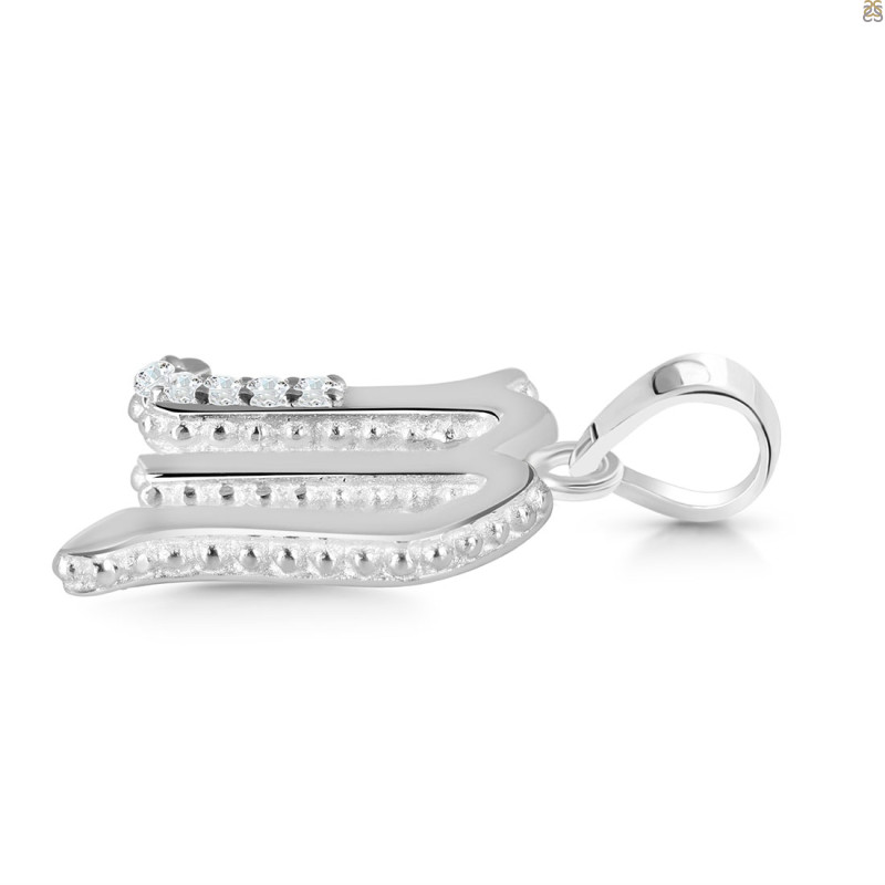 Cubic Zirconia Alphabet M Pendant