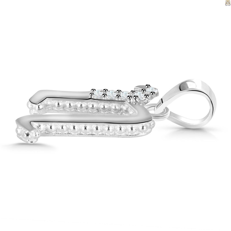 Cubic Zirconia Alphabet N Pendant