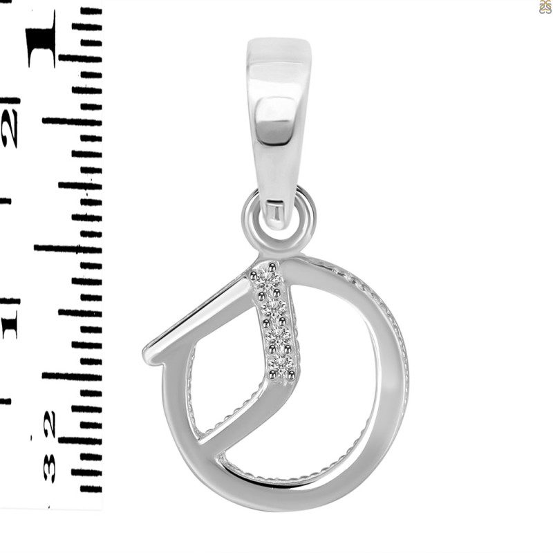 Cubic Zirconia Alphabet O Pendant CUZ-RDA-171.