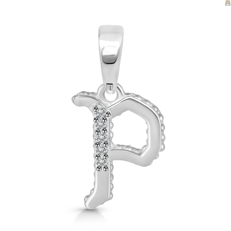 Cubic Zirconia Alphabet P Pendant CUZ-RDA-172.