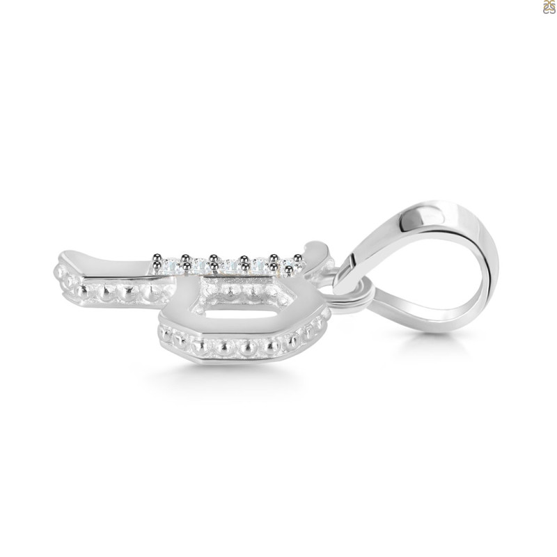 Cubic Zirconia Alphabet P Pendant