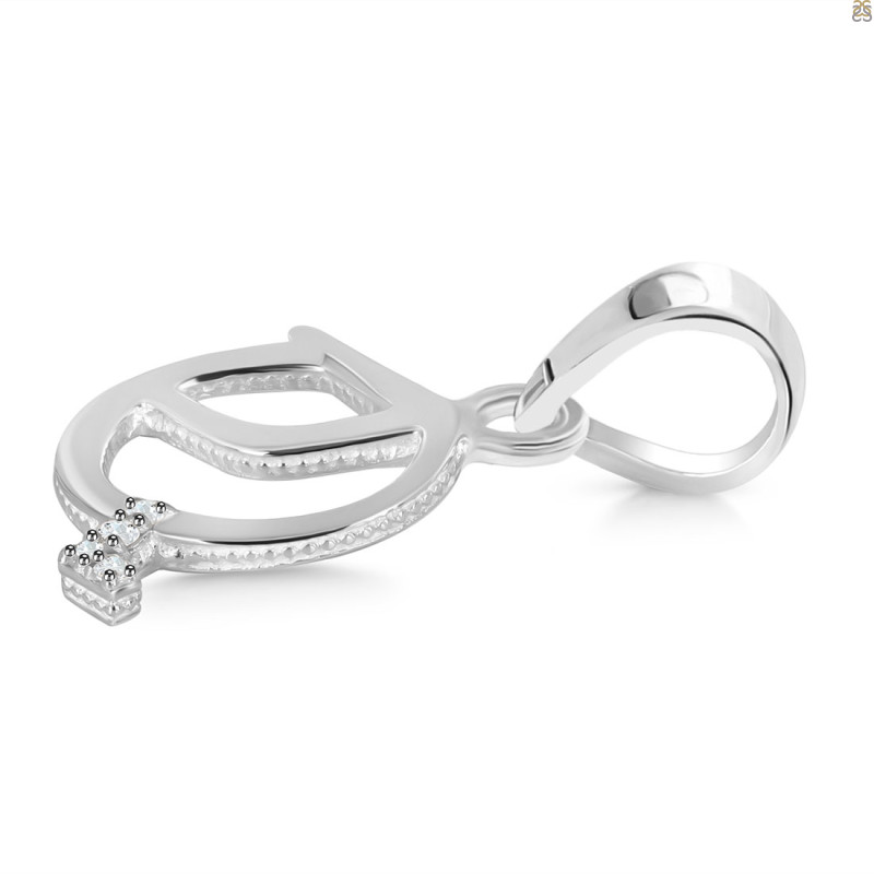 Cubic Zirconia Alphabet Q Pendant