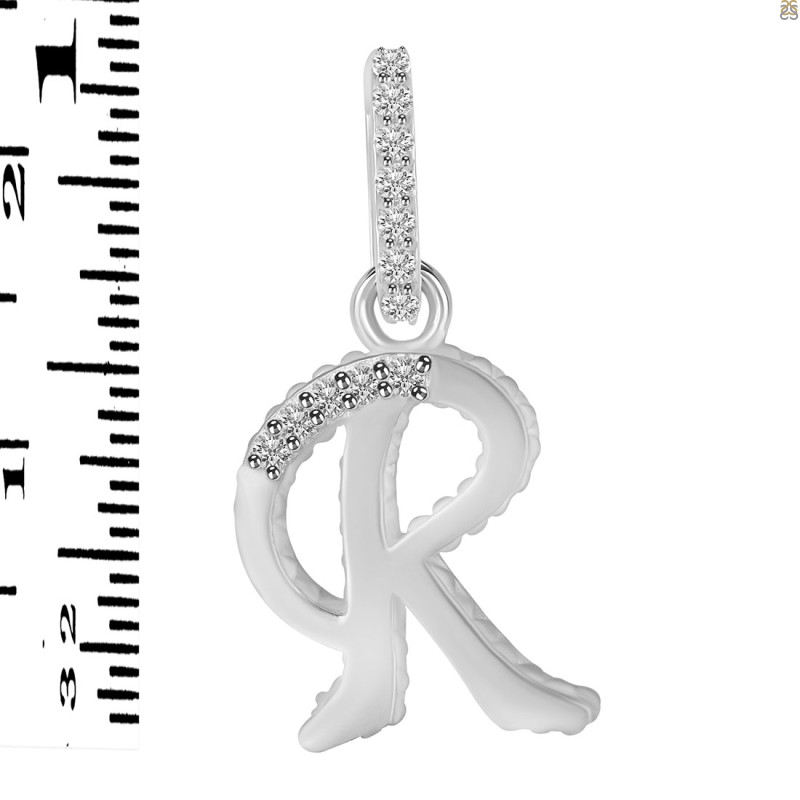 Cubic Zirconia Alphabet R Pendant CUZ-RDA-200.
