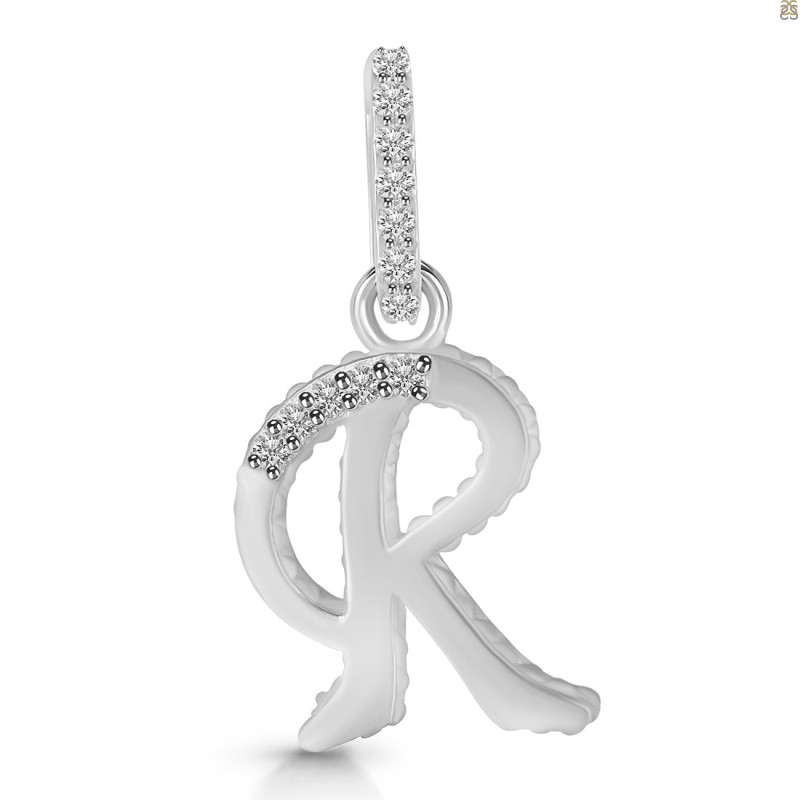 Cubic Zirconia Alphabet R Pendant CUZ-RDA-200.