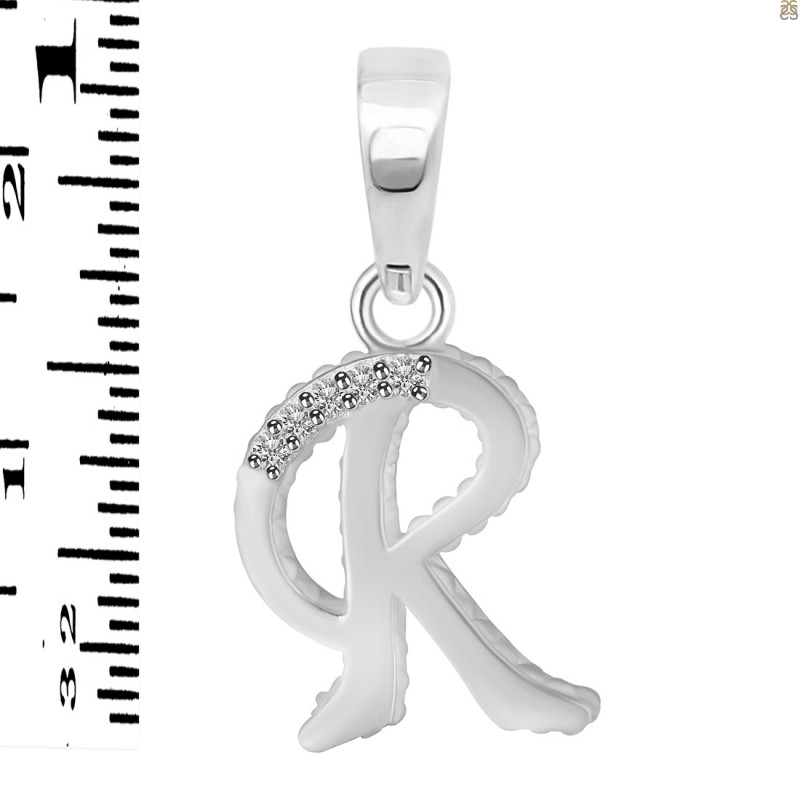 Cubic Zirconia Alphabet R Pendant CUZ-RDA-174.
