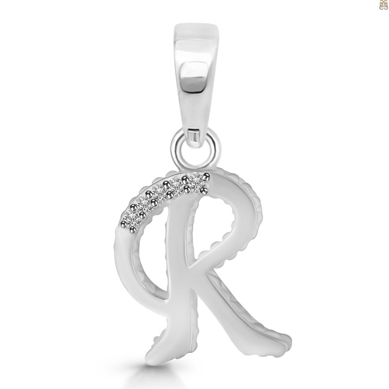 Cubic Zirconia Alphabet R Pendant CUZ-RDA-174.