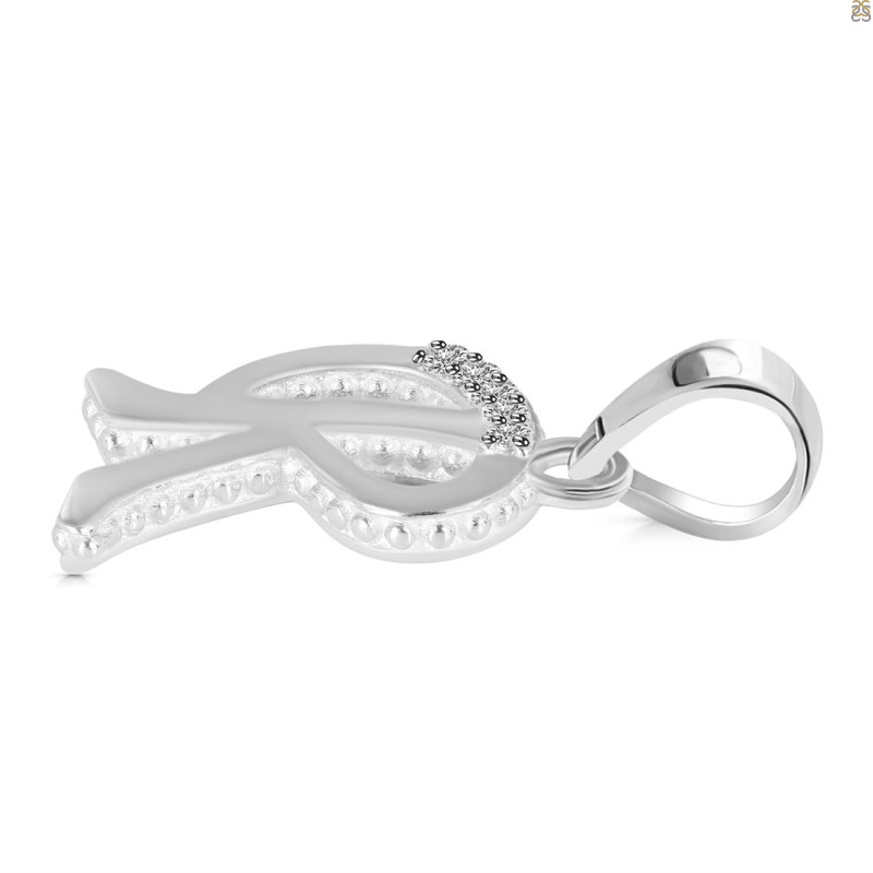 Cubic Zirconia Alphabet R Pendant