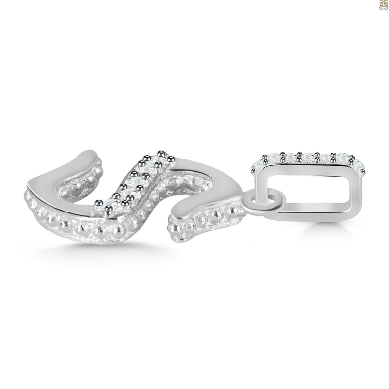 Cubic Zirconia Alphabet S Pendant