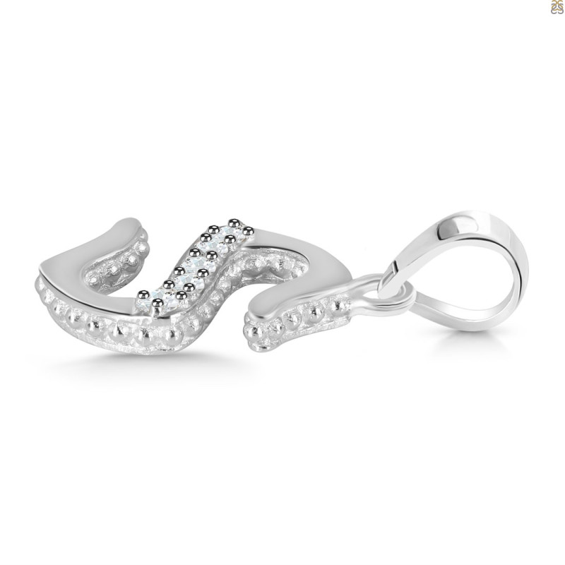Cubic Zirconia Alphabet S Pendant