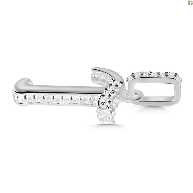 Cubic Zirconia Alphabet T Pendant