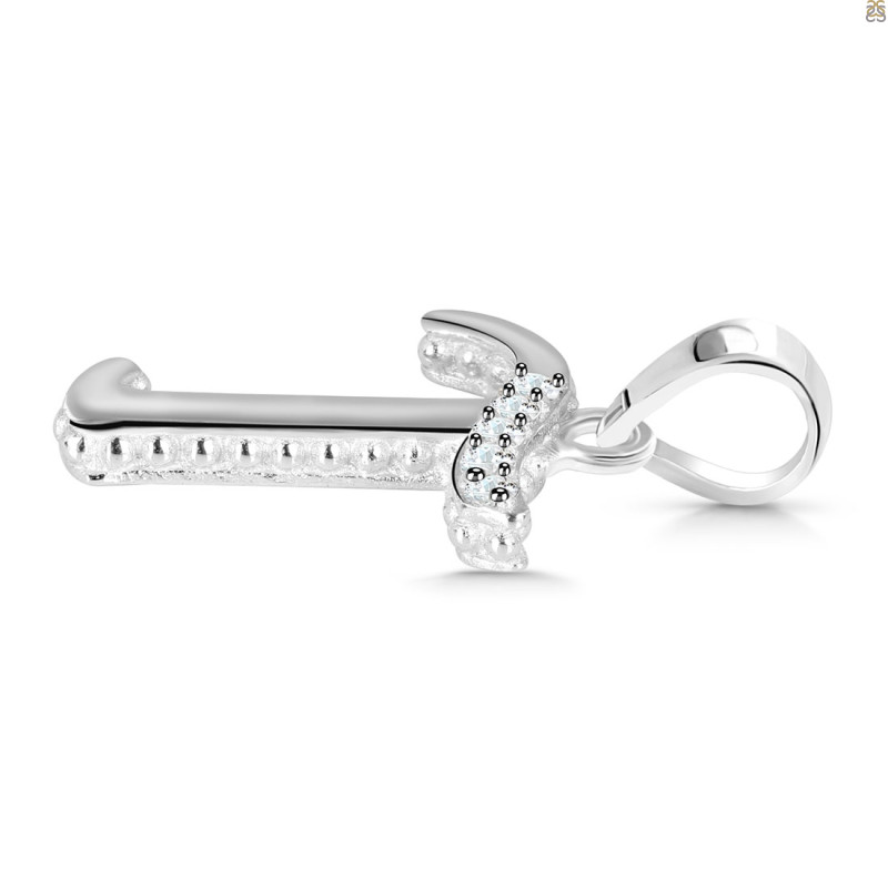 Cubic Zirconia Alphabet T Pendant CUZ-RDA-176.