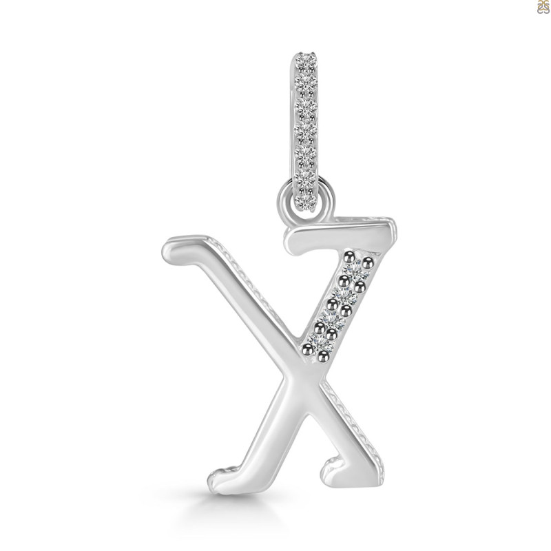 Cubic Zirconia Alphabet X Pendant CUZ-RDA-206.