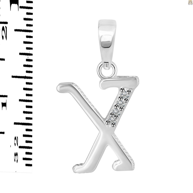 Cubic Zirconia Alphabet X Pendant CUZ-RDA-180.