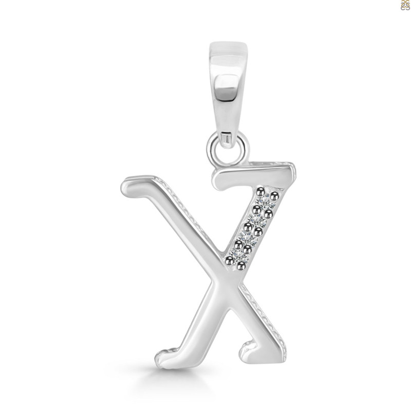 Cubic Zirconia Alphabet X Pendant CUZ-RDA-180.