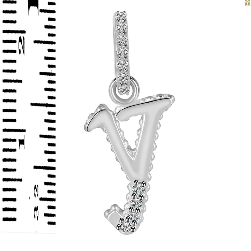 Cubic Zirconia Alphabet Y Pendant CUZ-RDA-207.