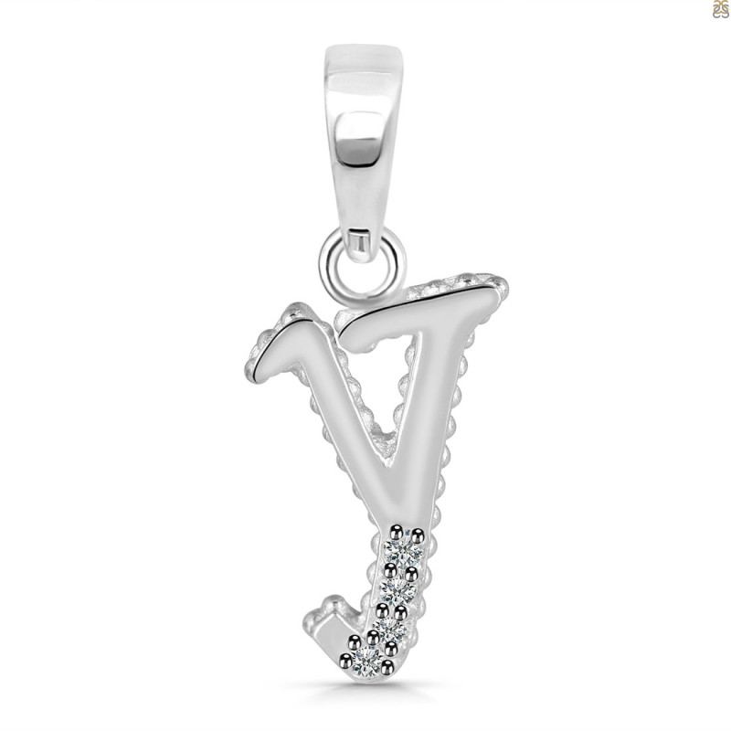 Cubic Zirconia Alphabet Y Pendant CUZ-RDA-181.