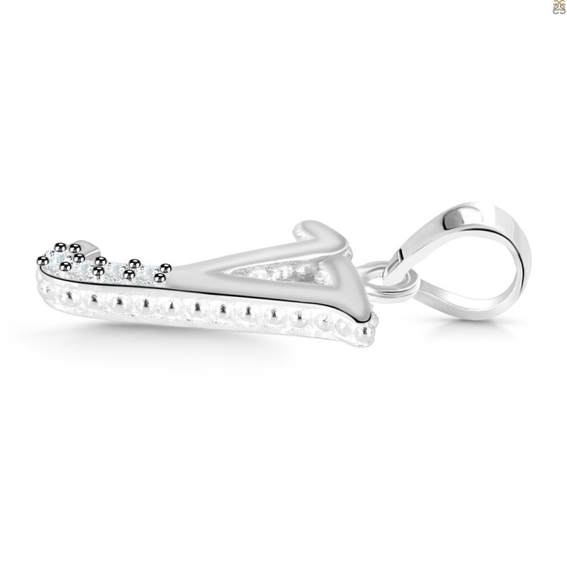 Cubic Zirconia Alphabet Y Pendant